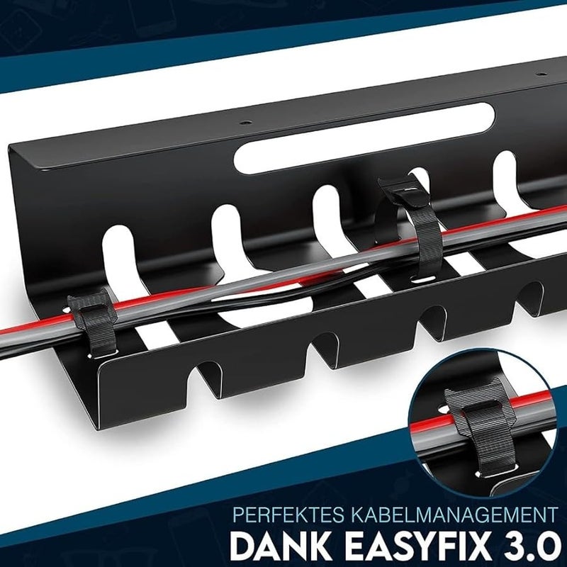 Under Desk Cable Management Tray Steel Construction Hollow Structure Organize Protect Conceal Cables - Image 3